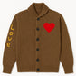 Louis Vuitton Vintage Long-Sleeve Cardigan with Crochet "LOVE" and Heart
