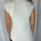 Carolina Herrera Ivory Sleeveless Jewel Sweater with Assymetrical Hemn