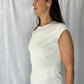 Carolina Herrera Ivory Sleeveless Jewel Sweater with Assymetrical Hemn