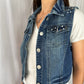 Denim Vest with Embroidered Ukraine Patch