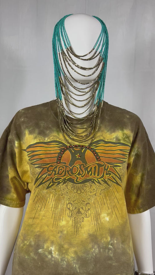 Aerosmith Tie-Dye Hand-Beaded Graphic Tee