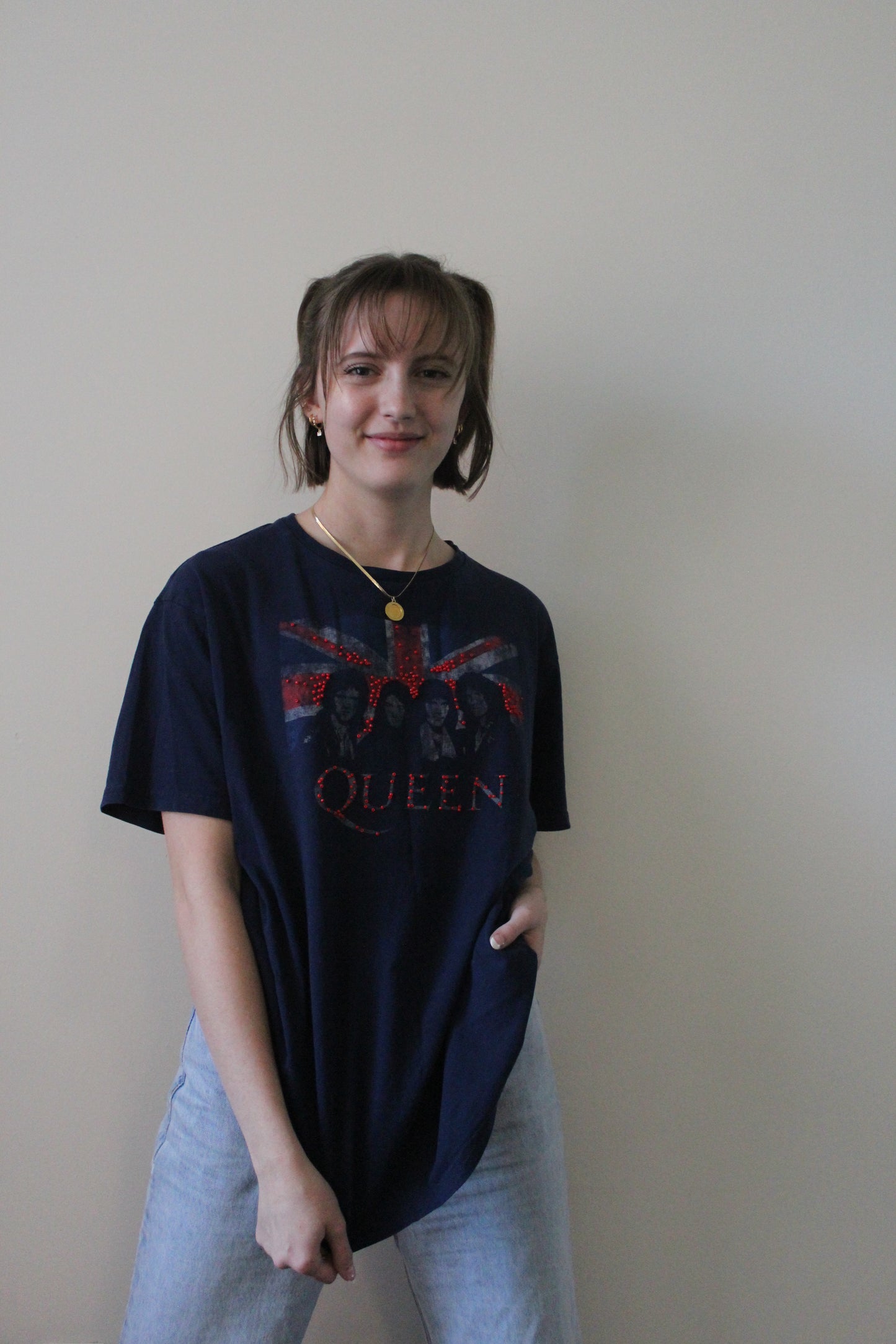 Queen Band Concert Tee with Hand-Beading