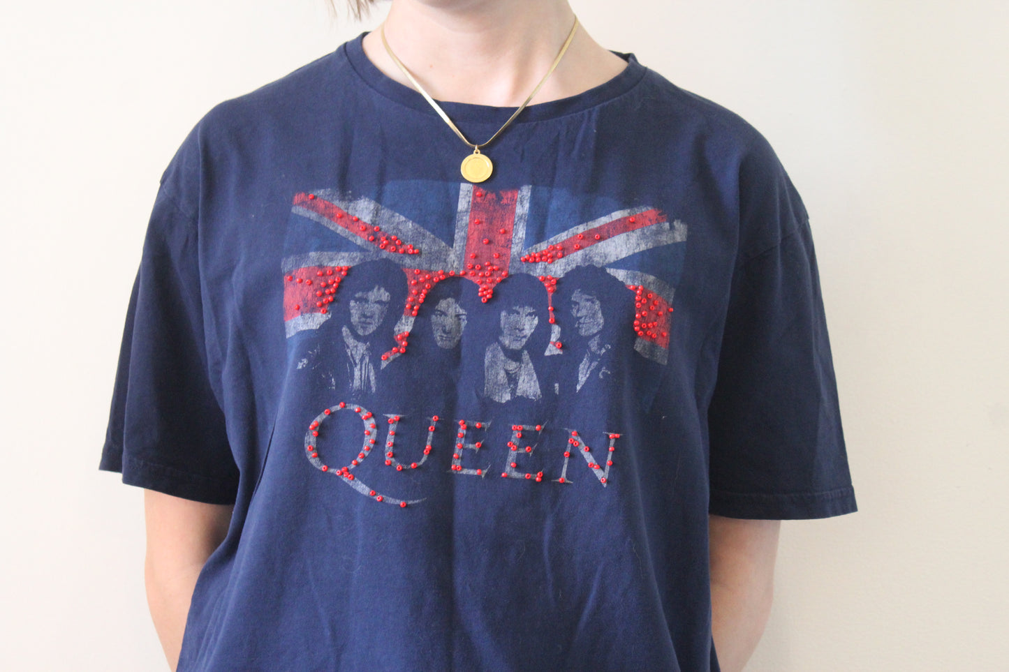 Queen Band Concert Tee with Hand-Beading