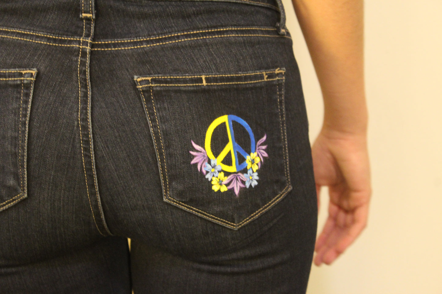 UKRAINE Hand-Painted PAIGE Blue Jeans