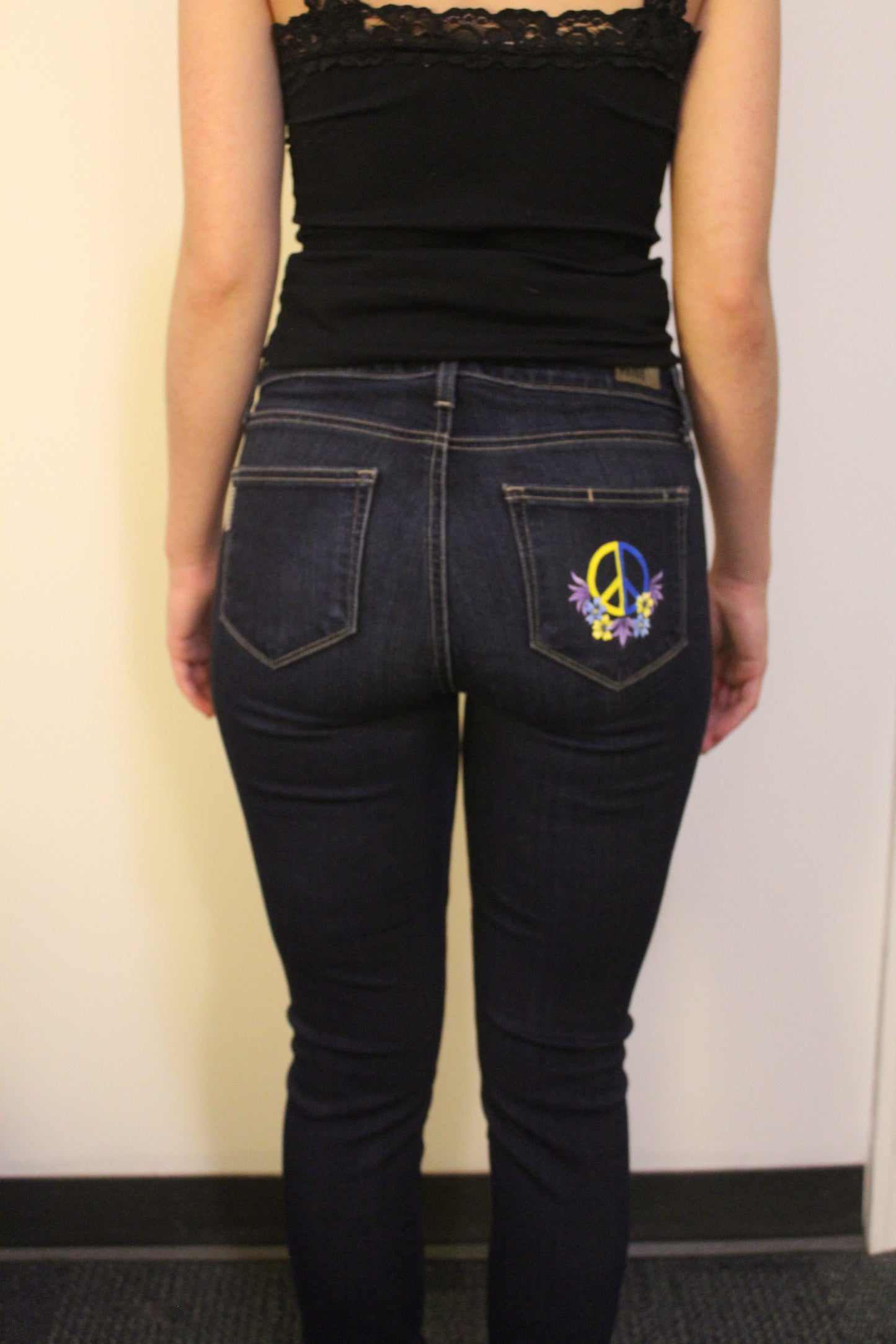 UKRAINE Hand-Painted PAIGE Blue Jeans