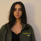 UKRAINE Hand-Painted Art on Twill Patch Pocket Olive Jacket