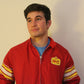 Stroh's Beer Vintage Red Jacket with Stripe Inset and Hand-Beading