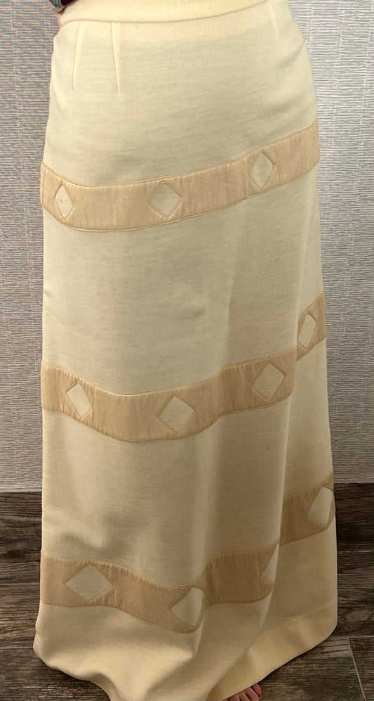 Vanilla Maxi Skirt with Leather Trim