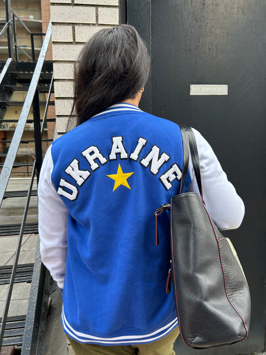 UKRAINE Blue Varsity Bomber Jacket