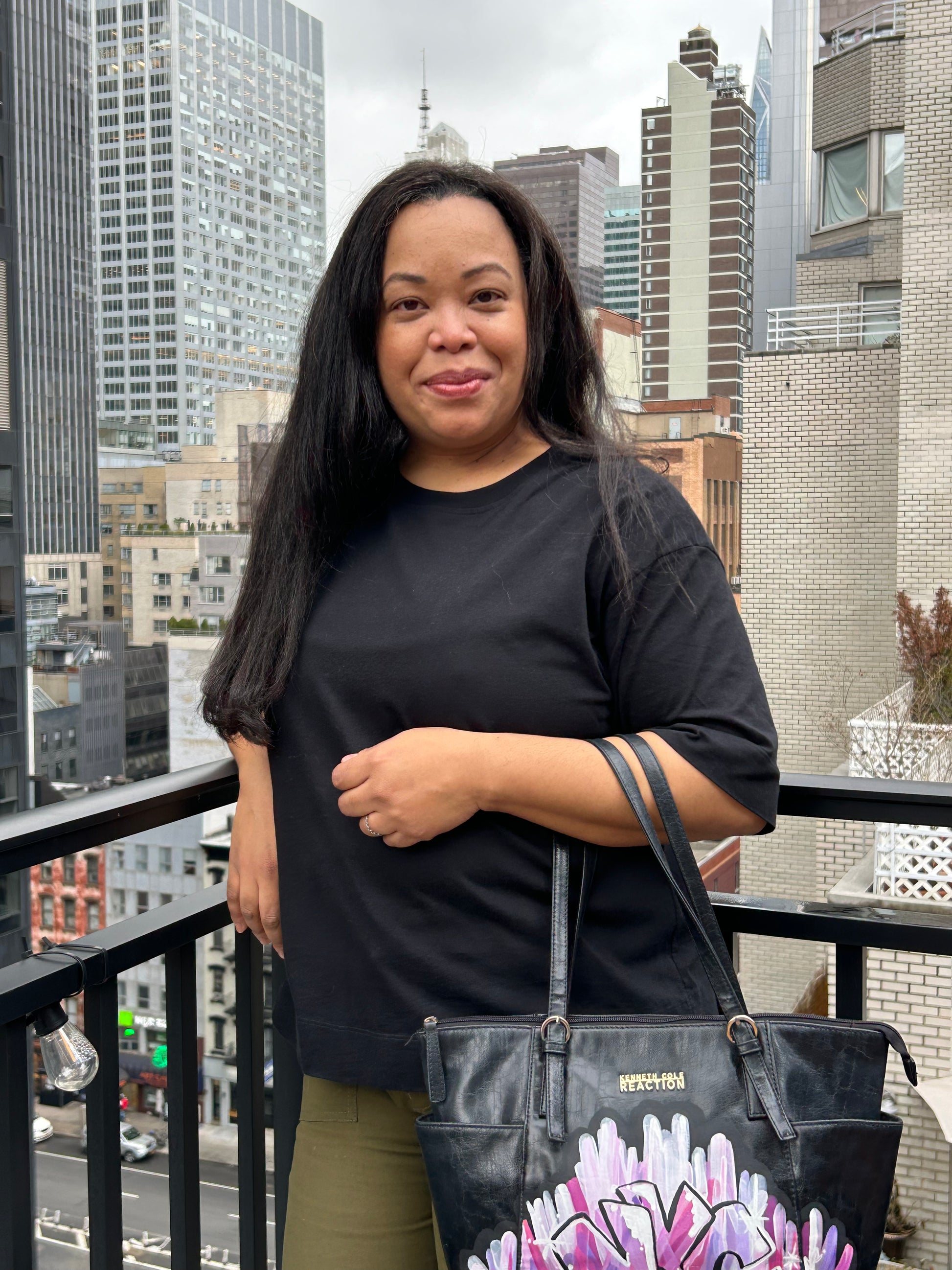 NYC Hand Painted Motif Kenneth Cole Reaction Bag