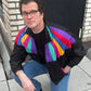 Nylon Zip Jacket with Rainbow Inset