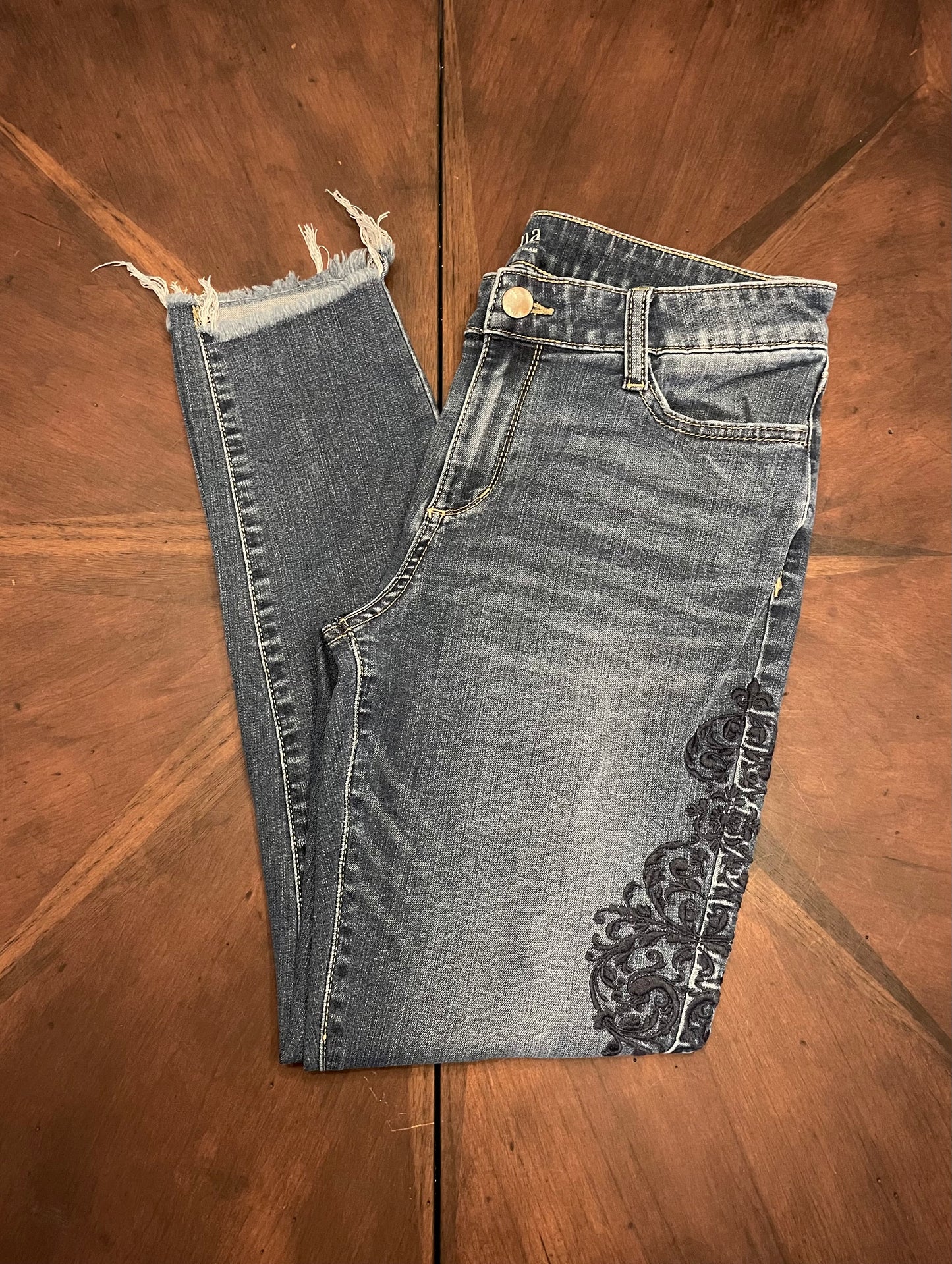 A.N.A Hi-Rise Bootcut Dark Blue Jeans with Flocking