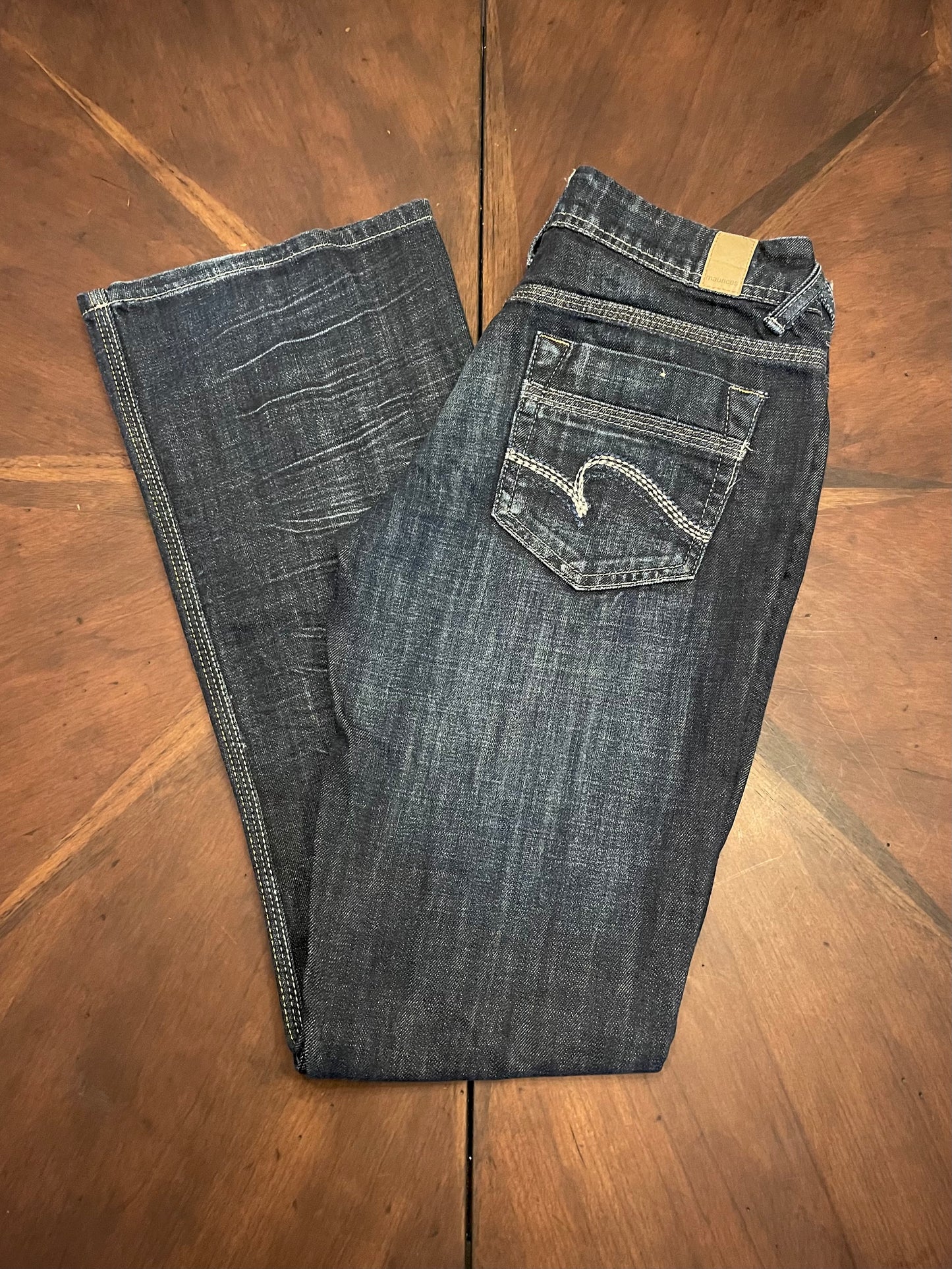 Maurice's Mid-Rise Bootcut Blue Jeans with Embroidered Pocket