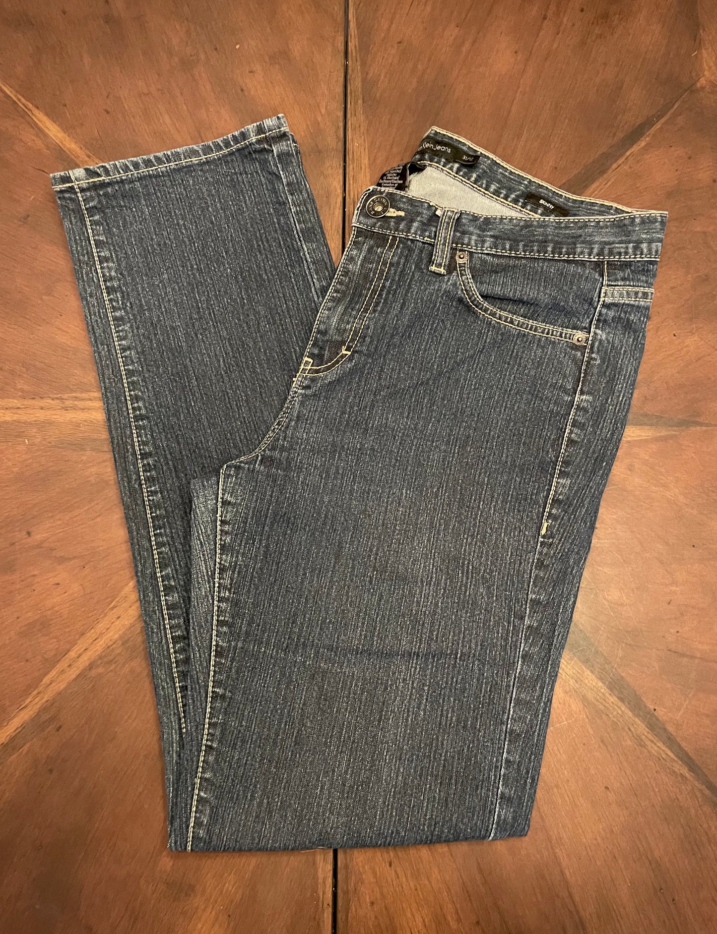 Calvin Klein 5 pkt Skinny High-rise Blue Jeans with Stitched Pockets