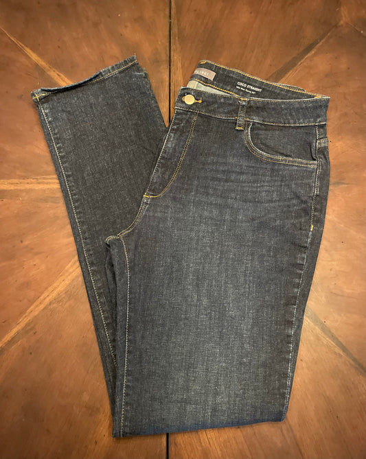 DL1961 Hi-Rise Curvy Straight-Leg Blue Jeans