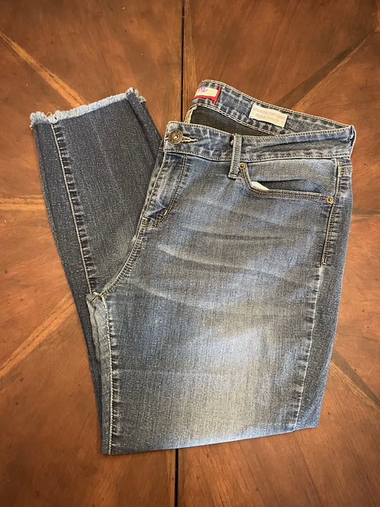 Guess Hi-Rise Straight Leg Blue Jeans