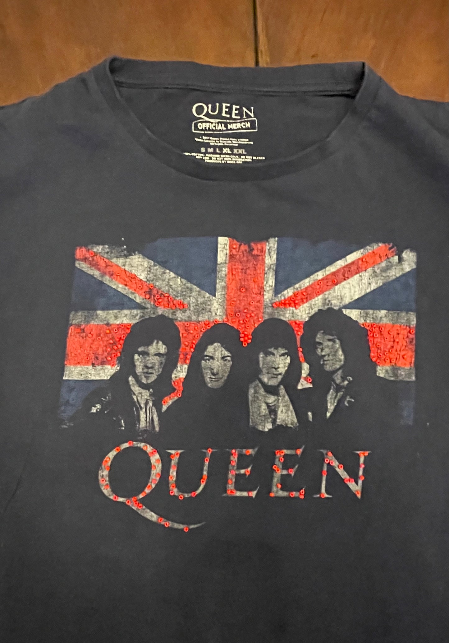 Queen Band Concert Tee with Hand-Beading