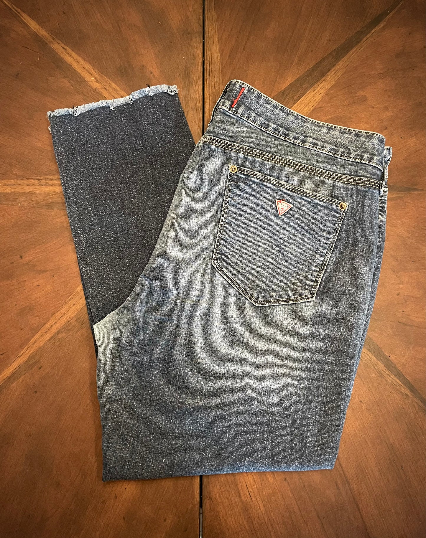 Guess Hi-Rise Straight Leg Blue Jeans