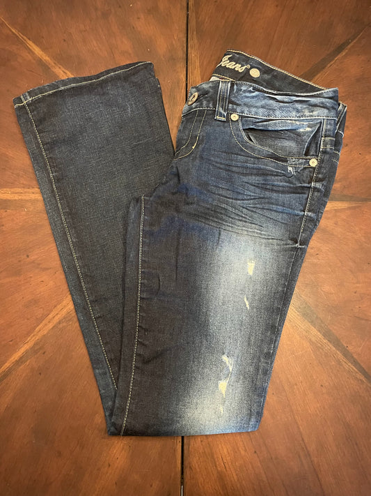 Guess Mid-Rise Bootcut Blue Jeans