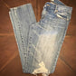 Abercrombie & Fitch Low-Rise Destructed Straight Leg Blue Jeans