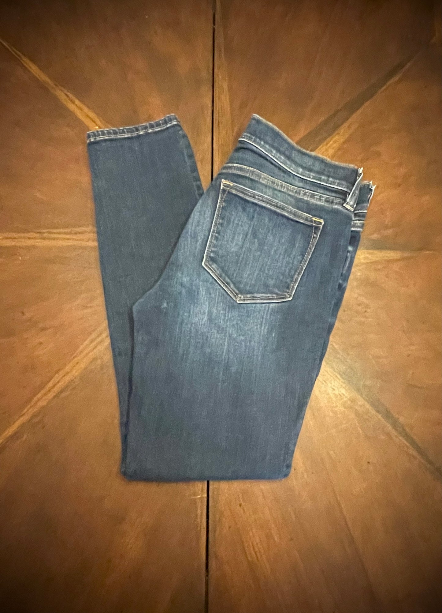 American Eagle Hi-Rise Skinny Stretch Distressed Blue Jeans