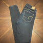 American Eagle Low-Rise Skinny Blue Jeans with Orange Stitching