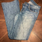 Joe's Distressed Bootcut Blue Jean with Pocket Stitch