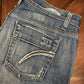 Joe's Distressed Bootcut Blue Jean with Pocket Stitch