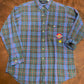 Woolrich Tartan Blue-Green-Red Flannel Shirt with Pocket and Guernsey Patch