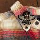 Frost & Barrow Red Plaid Flannel Shirt with Bee Patches