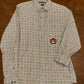 Michael Kors Grey & Red Plaid Shirt with Crown Patch