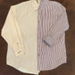 Fused Khaki/Burgundy Vertical Striped Button-Up Shirt