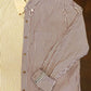 Fused Khaki/Burgundy Vertical Striped Button-Up Shirt