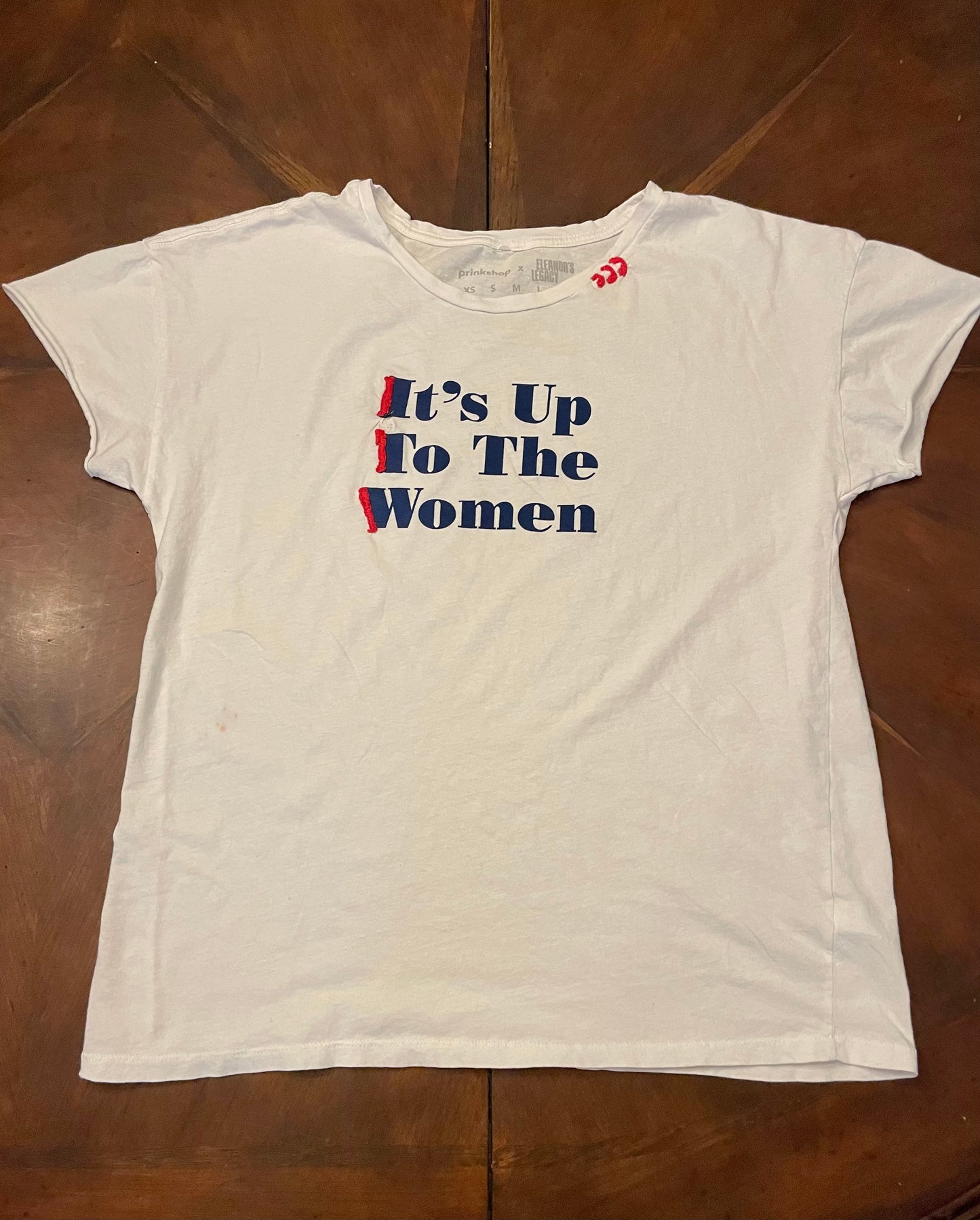 "It's Up to the Women" Graphic Tee with Hand Embroidery