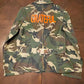 Camo Jacket with GRATEFUL Lettering and Hand-stitching