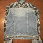 Denim Jacket with Hand-Painted Animal Design