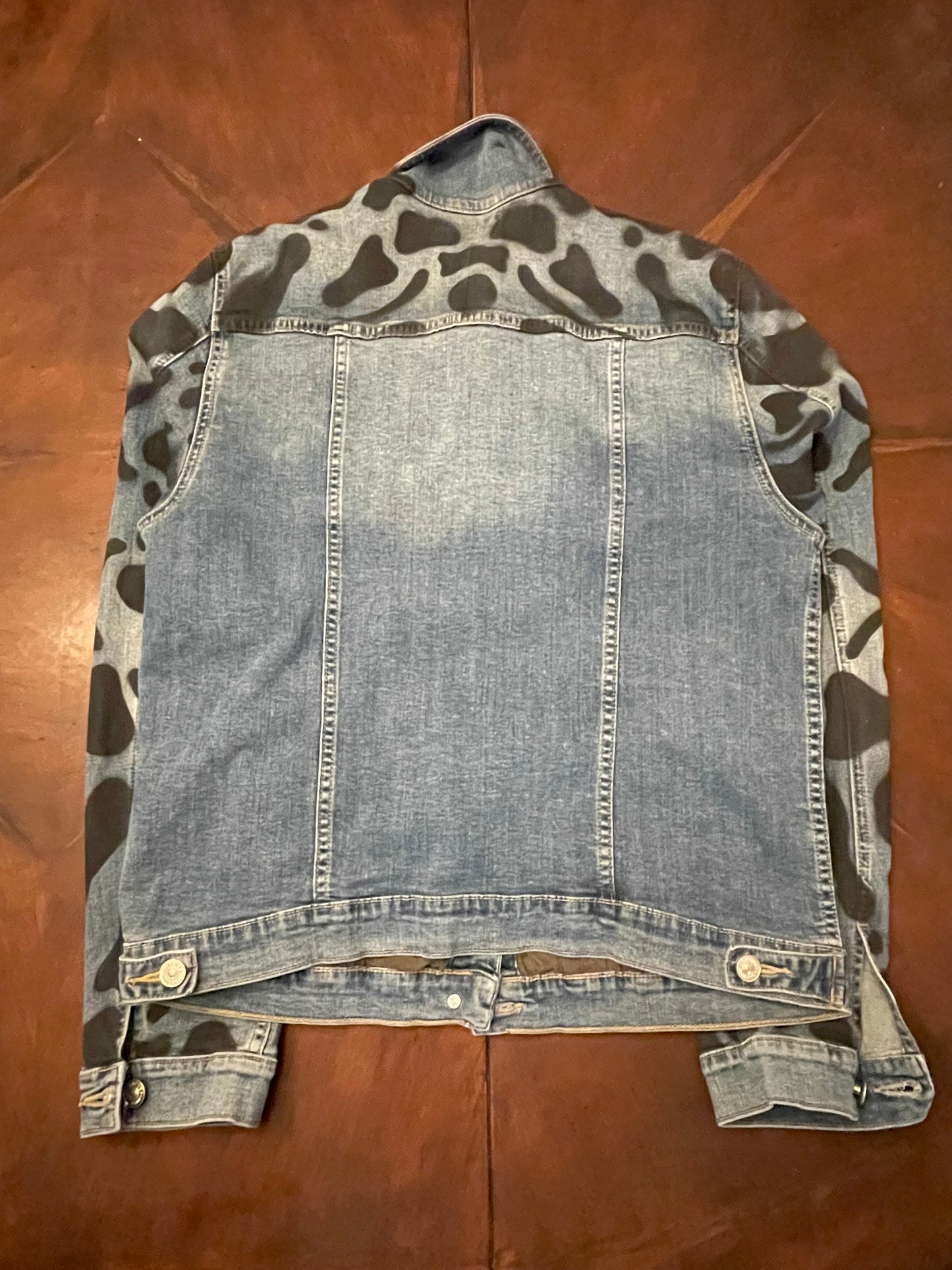 Denim Jacket with Hand-Painted Animal Design