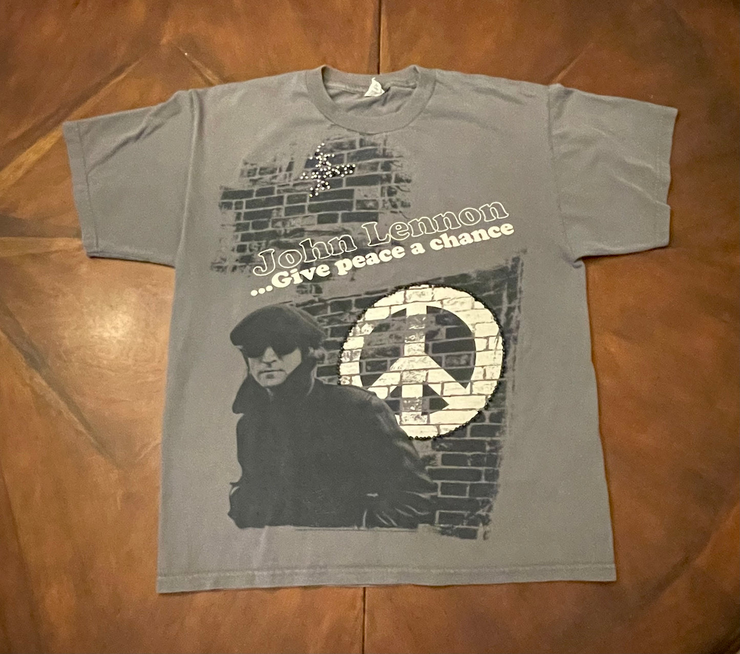 John Lennon Graphic Tee with Hand-beading