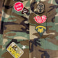 Camo Military Jacket with Vintage Statement Patches