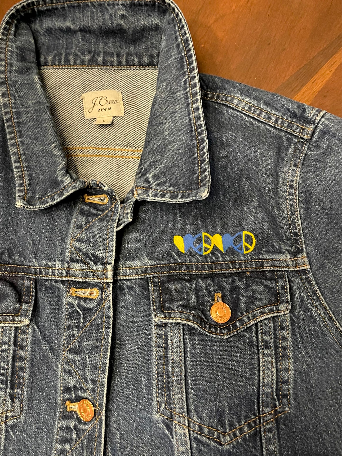 UKRAINE-US Hand-Painted Denim Jacket