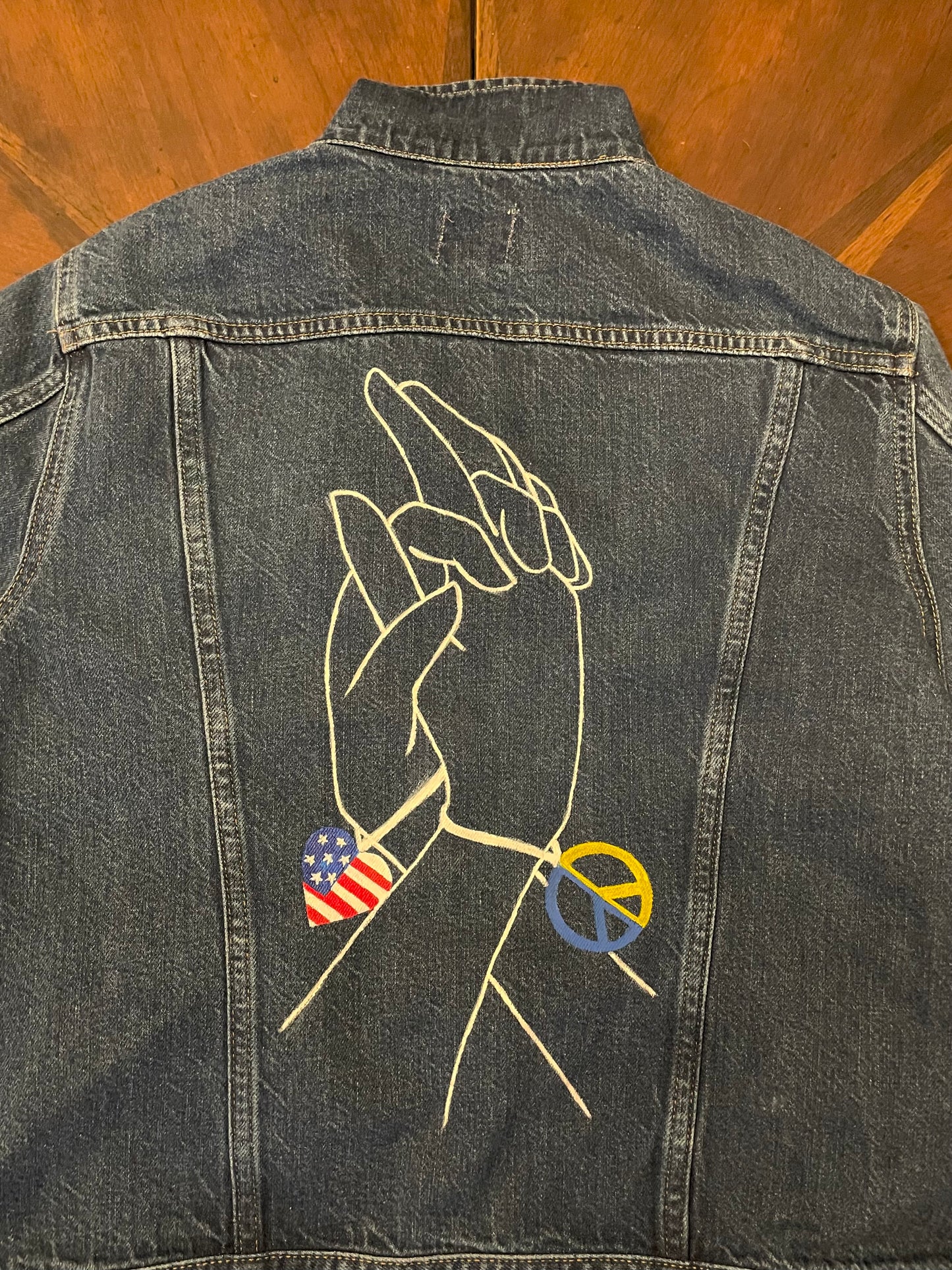 UKRAINE-US Hand-Painted Denim Jacket