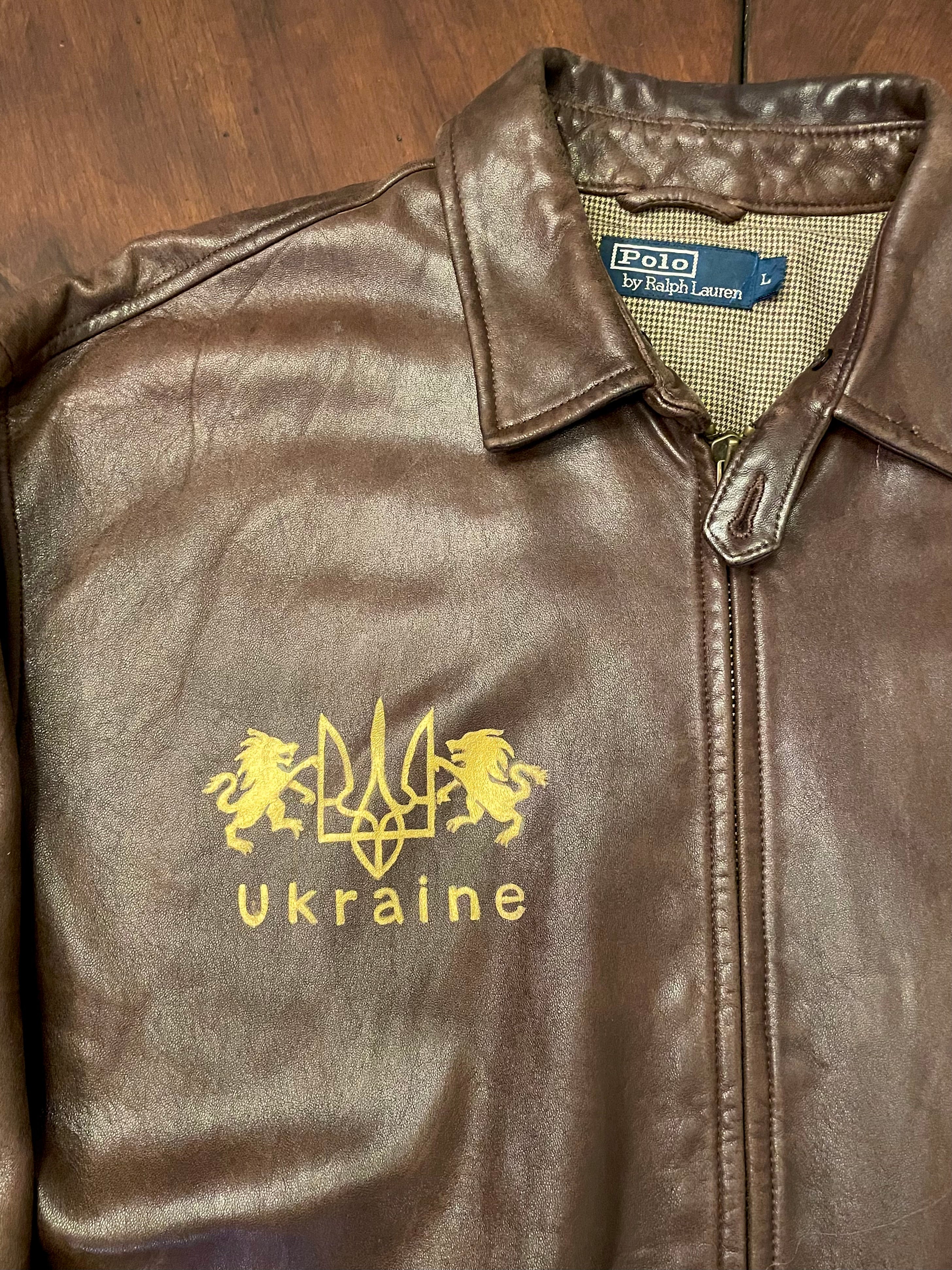 UKRAINE Hand-Painted Polo Vintage Lambskin Jacket