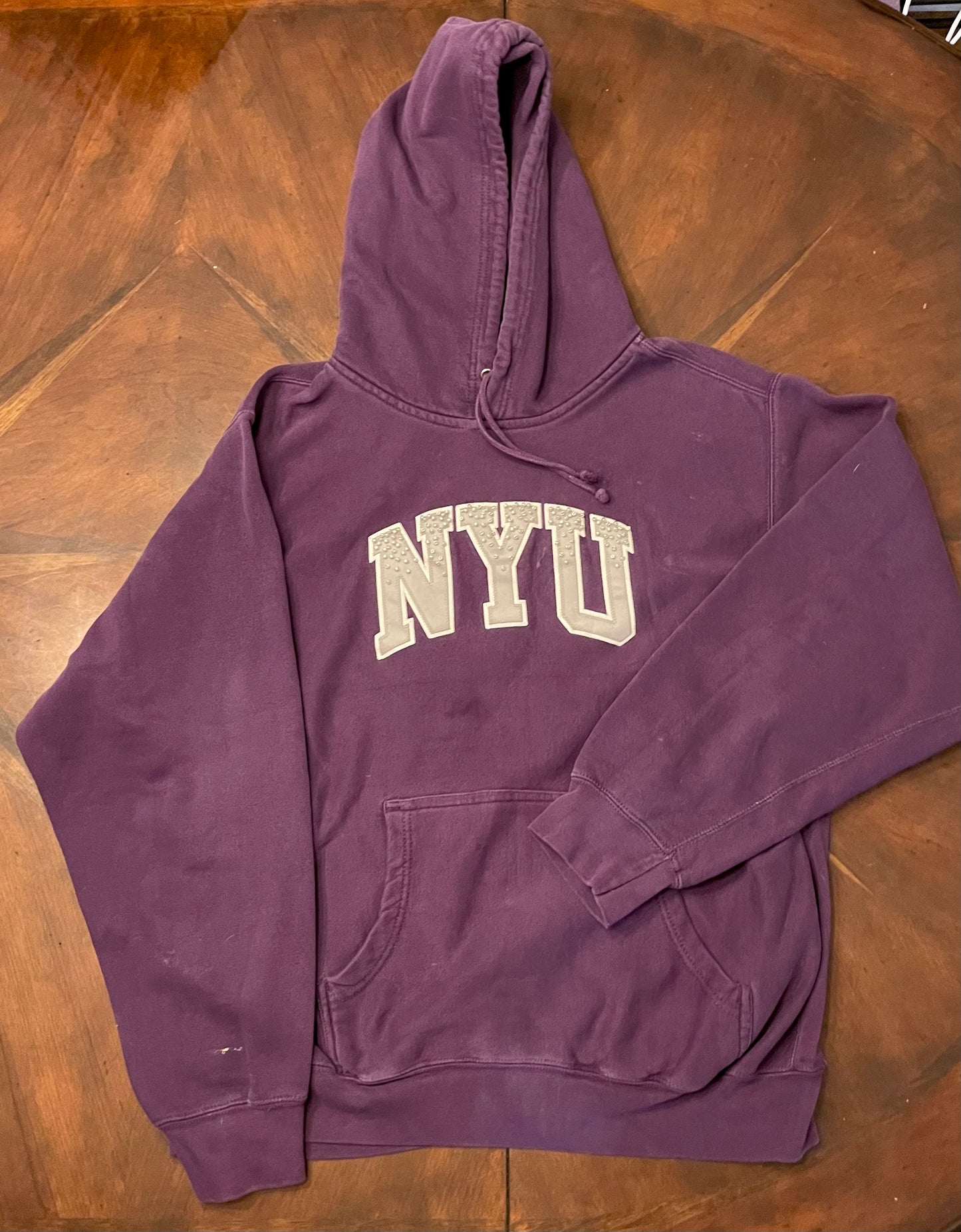 NYU Hand-Beaded Fleece Pullover Sweatshirt