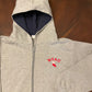 NYAC Grey Zip-Front Hoodie with Hand-Beaded Trim