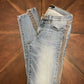 Flying Monkey Low-Rise Denim Legging with Side Fabric Stripe