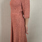 Rose Lace 3/4-Sleeve Dress with Pearl Neckline