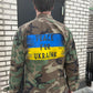 PEACE FOR UKRAINE artwork Hand-Painted on Camo Military Jacket