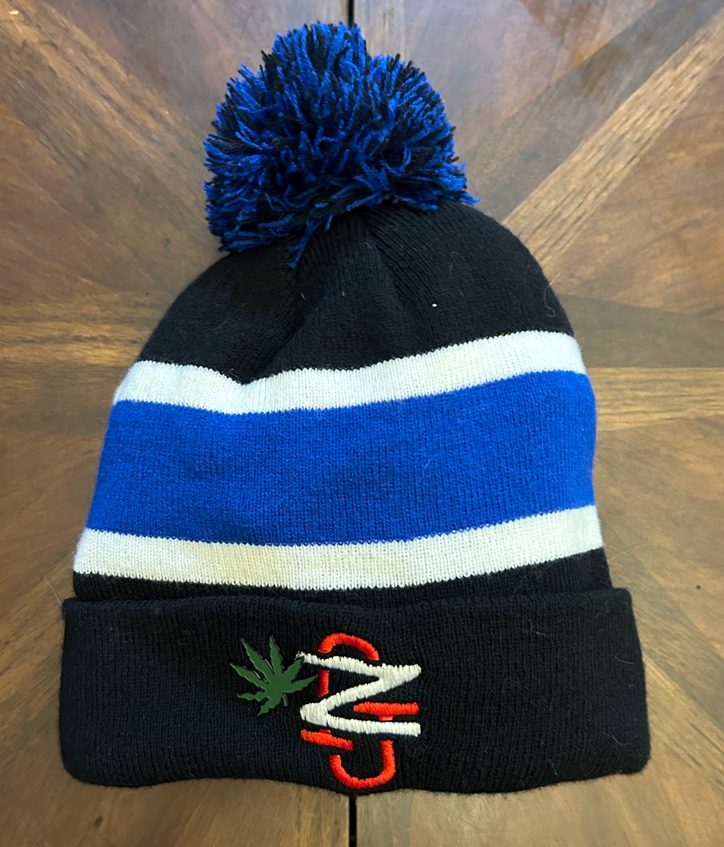 Apollo Stripe Knit Hat with Patch and Pin