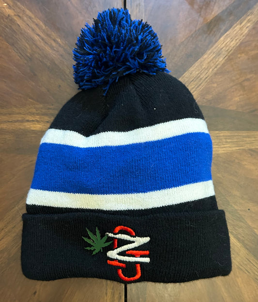 Apollo Stripe Knit Hat with Patch and Pin