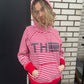 Hilfiger Sport Red Striped Hoodie with Appliques